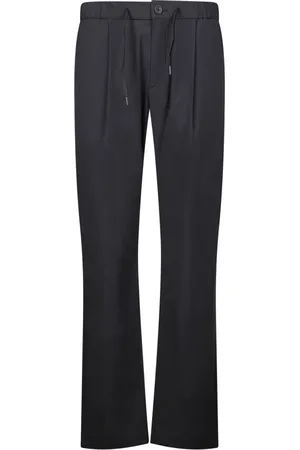 HERNO Broeken, Heren, Zwart, S, Nylon, Minimale Zwarte Nylon Elastische Broek
