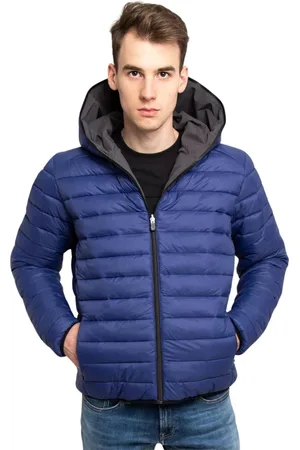save the duck Jassen, Heren, Blauw, L, Omkeerbare Jas met Plumtech Technologie