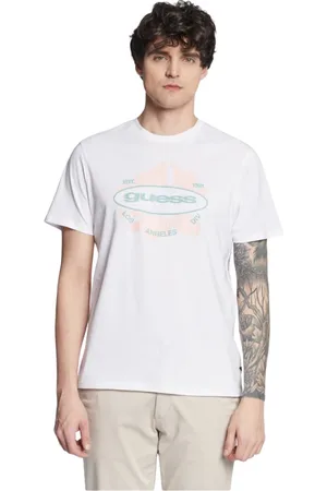 Guess Tops, Heren, Wit, S, Katoen, Katoenen T-shirt
