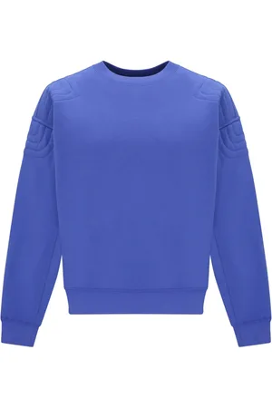 Gucci Sweatshirts & Hoodies, Heren, Blauw, M, Katoen, Katoenen sweatshirt met logo op de rug