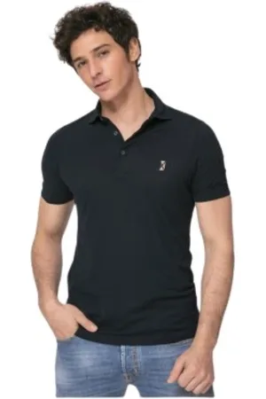 Gran Sasso Tops, Heren, Zwart, L, Katoen, Klassiek poloshirt