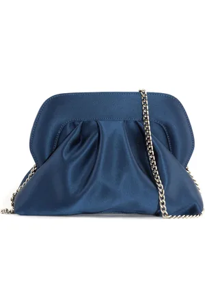 ROBERTO FESTA Tassen, Dames, Blauw, ONE Size, Satijn, Navy Satin Ophelia Clutch