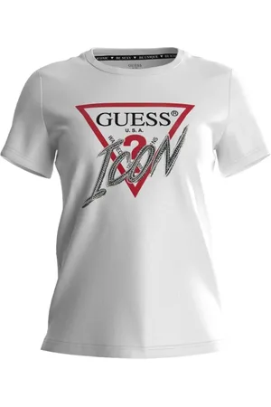 Guess Tops, Dames, Wit, L, Katoen, Textiel T-shirt