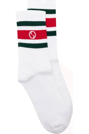 Gucci Ondergoed, unisex, Wit, L, Katoen, Witte katoenen sokken tot halverwege de kuit met Interlocking G-logo