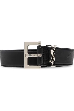 Saint Laurent Accessoires, Heren, Zwart, 100 CM, Leer, Cassandre Riem