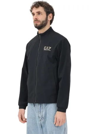 EA7 Jassen, Heren, Zwart, L, Moderne Zwarte Windjack