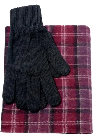 Barbour Accessoires, Heren, Rood, ONE Size, Wol, Tartan Sjaal en Handschoenen Geschenkset