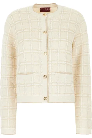 Gucci Truien, Dames, Wit, L, Wol, Maglieria Cardigan