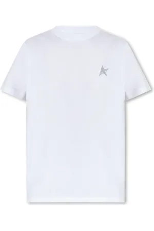 Golden Goose Tops, Dames, Wit, L, Katoen, T-shirt met ronde hals
