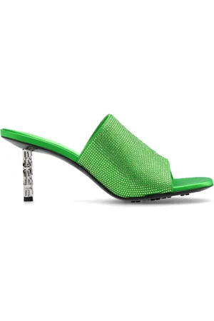 Givenchy Schoenen, Dames, Groen, 38 EU, Leer, G Cube Muiltjes met Hak