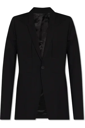 Rick Owens Jassen, Dames, Zwart, S, Wol, Fogpocket Wool Blazer
