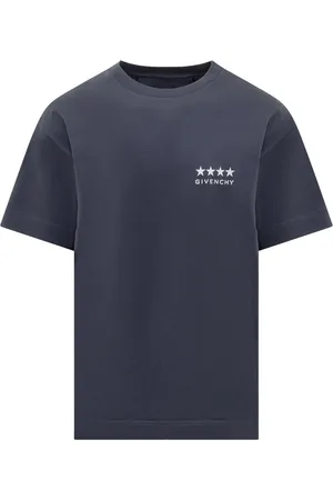 Givenchy Tops, Heren, Blauw, S, Katoen, Standaard T-shirt met Korte Mouwen