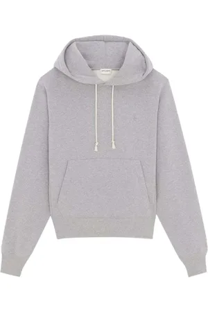 Saint Laurent Sweatshirts & Hoodies, Dames, Grijs, S, Katoen, Cassandre Hoodie
