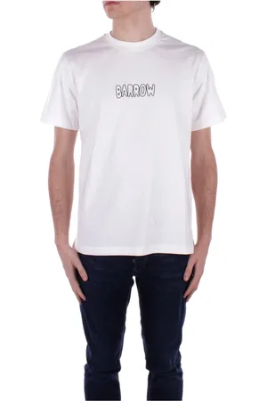 BARROW Tops, Heren, Wit, S, Katoen, Logo T-shirt