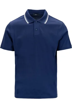 HERNO Tops, Heren, Blauw, L, Katoen, Polo met Knopen