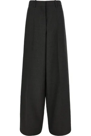 Givenchy Broeken, Dames, Grijs, M, Wol, Wijde Broek