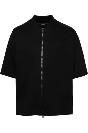 HERNO Overhemden, Heren, Zwart, L, Katoen, T-shirt met korte mouwen