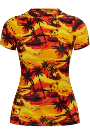 Balenciaga Tops, Dames, Oranje, S, Fitted T-shirt