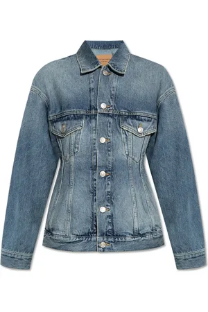 Balenciaga Jassen, Dames, Blauw, XS, Denim, Denim Jas met Vintage Effect
