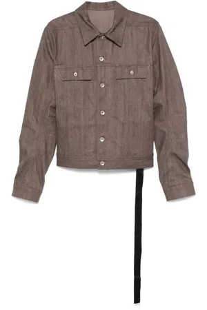 Rick Owens Jassen, Heren, Bruin, L, Denim, Denim Trucker Jacket