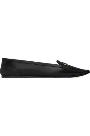 Saint Laurent Schoenen, Dames, Zwart, 37 EU, Leer, Poppy Ballerina Flat