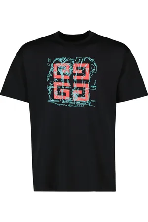 Givenchy Tops, Heren, Zwart, L, Katoen, 4G Bedrukt T-shirt, Biologisch Katoen, Lente-Zomer 2025 Collectie