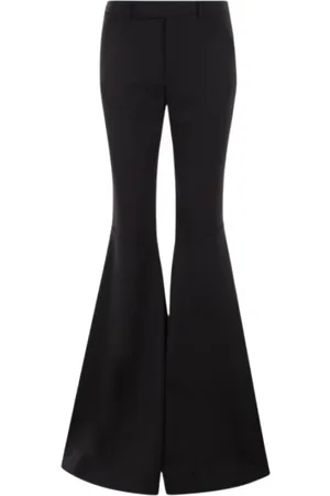 Saint Laurent Broeken, Dames, Zwart, M, Wol, Wijde broek