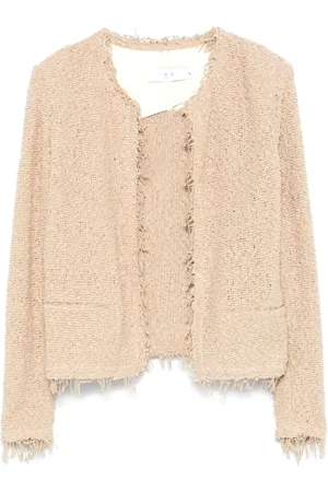 IRO Jassen, Dames, , M, Tweed, Open Front Frayed Edge Jas