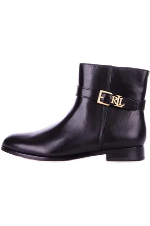 Ralph Lauren Schoenen, Dames, Zwart, 40 EU, Leer, Enkellaarsjes