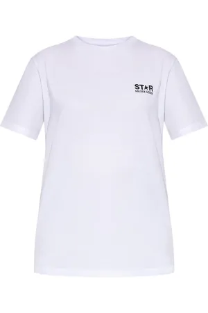 Golden Goose Tops, Dames, Wit, XS, Katoen, Stijlvol Logo T-Shirt