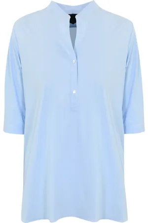 RRD Blouses & Shirts, Dames, Blauw, L, Lichtblauwe Shirt van Technische Stof met Korte Mouwen