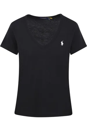 Ralph Lauren Tops, Dames, Zwart, S, Katoen, Zwart Polo T-shirt met Korte Mouwen