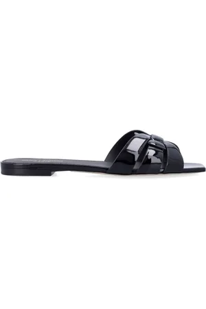 Saint Laurent Schoenen, Dames, Zwart, 38 EU, Leer, Tribute Flat Schoenen