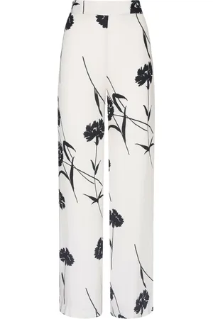 Twin-Set Broeken, Dames, Wit, 2Xl, Bloemen Palazzo Broek