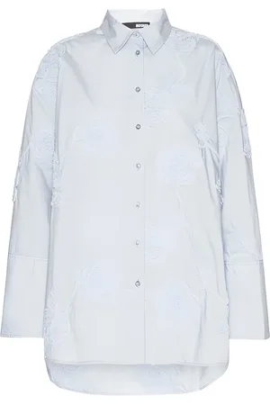 ROTATE Blouses & Shirts, Dames, Blauw, M, Katoen, Oversized Shirt