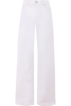 haikure Jeans, Dames, Wit, W25, Katoen, Korea Wijde Pijpen Jeans