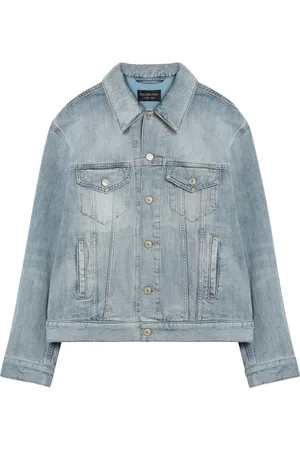 Balenciaga Jassen, Dames, Blauw, M, Denim, Denim Jas