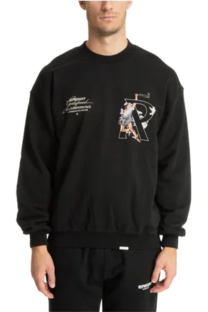 Represent Sweatshirts & Hoodies, Heren, Zwart, M, Katoen, Sweatshirt met patroonlogo
