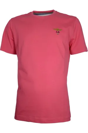 Aeronautica Militare Tops, Heren, Roze, L, Katoen, Basic Cotton Crew Neck T-shirt