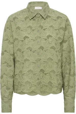 Kaffe Blouses & Shirts, Dames, Groen, M, Katoen, Elegante Shirt Blouse Oil