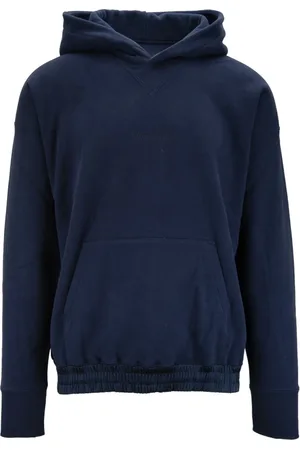 Saint Laurent Sweatshirts & Hoodies, Heren, Blauw, L, Katoen, Hoodie met Geborduurd Logo