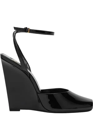 Saint Laurent Schoenen, Dames, Zwart, 36 EU, Sandalo Basso Orhand Wedges