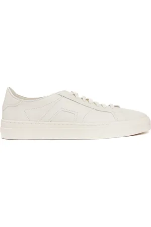 santoni Schoenen, Heren, Wit, 40 1/2 EU, Leer, Double Buckle Sneaker