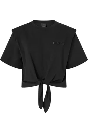Pinko Tops, Dames, Zwart, XS, Katoen, Geborduurde Katoenen Buitenkant Jas