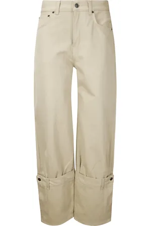 haikure Jeans, Dames, , W26, Katoen, Wide-leg katoenen jeans met afneembaar deel