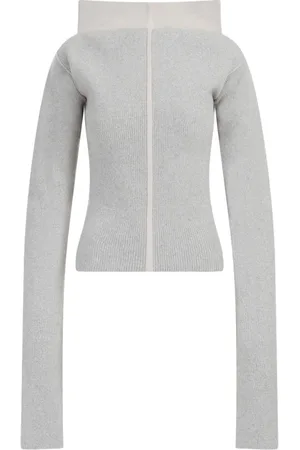 Rick Owens Truien, Dames, Grijs, M, Kasjmier, Cowl Pullover