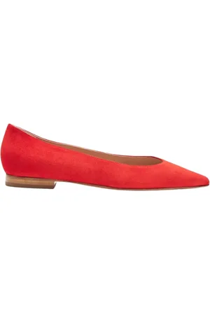 Scarosso Schoenen, Dames, Rood, 40 EU, Suède, Rode Suède Ballerina`s