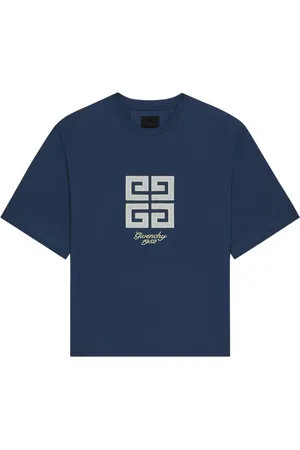 Givenchy Tops, Heren, Blauw, L, Katoen, 4G T-Shirt