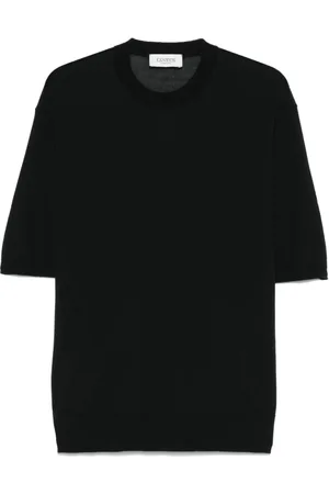 LANEUS Tops, Heren, Zwart, XL, Zwarte Crew Neck T-shirts en Polos