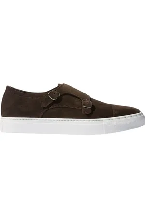Scarosso Schoenen, Heren, Bruin, 40 1/2 EU, Leer, Fabio Monk Strap Sneakers